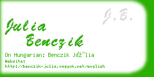 julia benczik business card